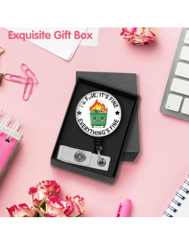 Carrete Retráctil de Insignia RZHV 8.4x3.2cm Clip Cocodrilo