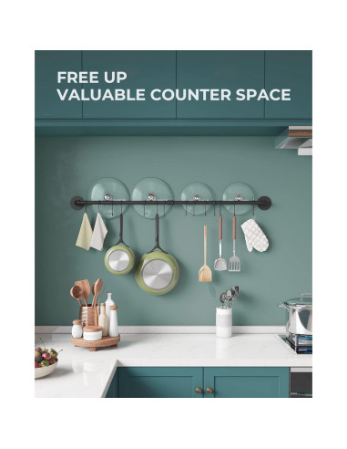 Soporte de Pared OROPY para Ollas 96.52 cm Negro Industrial