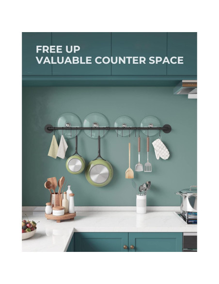 Soporte de Pared OROPY para Ollas 96.52 cm Negro Industrial