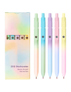 5 Bolígrafos de Gel Retráctiles Gexinsely Tinta Negra 0.7mm