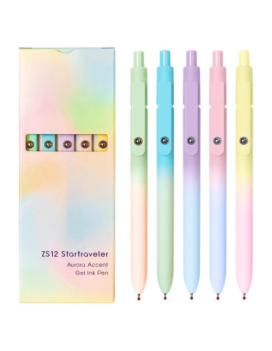 5 Bolígrafos de Gel Retráctiles Gexinsely Tinta Negra 0.7mm