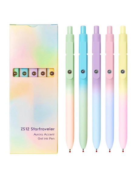 5 Bolígrafos de Gel Retráctiles Gexinsely Tinta Negra 0.7mm