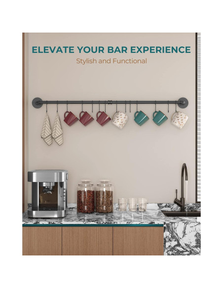 Soporte de Pared OROPY para Ollas 96.52 cm Negro Industrial