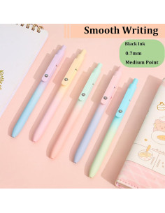 5 Bolígrafos de Gel Retráctiles Gexinsely Tinta Negra 0.7mm 2