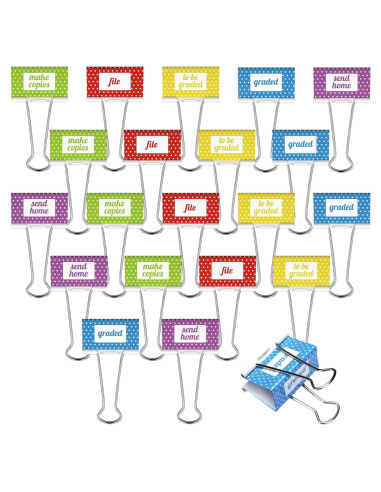 20 Clips de Carpeta Grandes Feifeiya 5.08 cm para Oficina