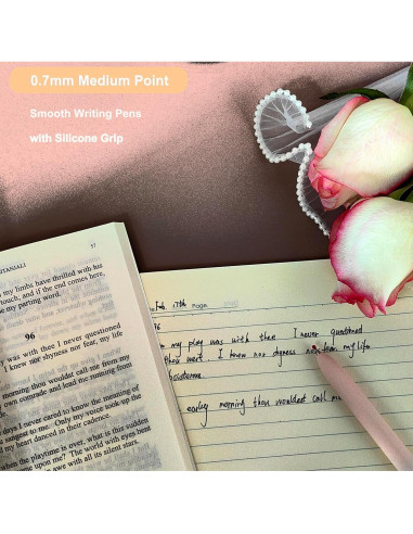 5 Bolígrafos de Gel Retráctiles Gexinsely Tinta Negra 0.7mm