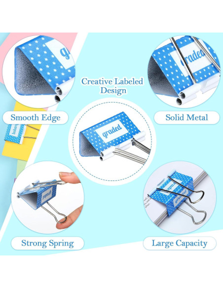 20 Clips de Carpeta Grandes Feifeiya 5.08 cm para Oficina