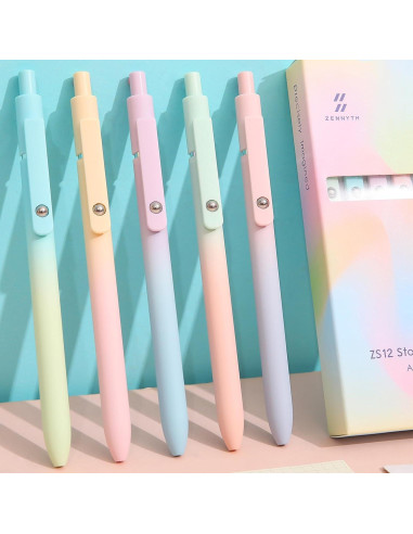 5 Bolígrafos de Gel Retráctiles Gexinsely Tinta Negra 0.7mm