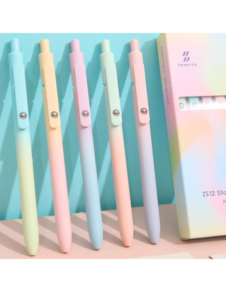 5 Bolígrafos de Gel Retráctiles Gexinsely Tinta Negra 0.7mm