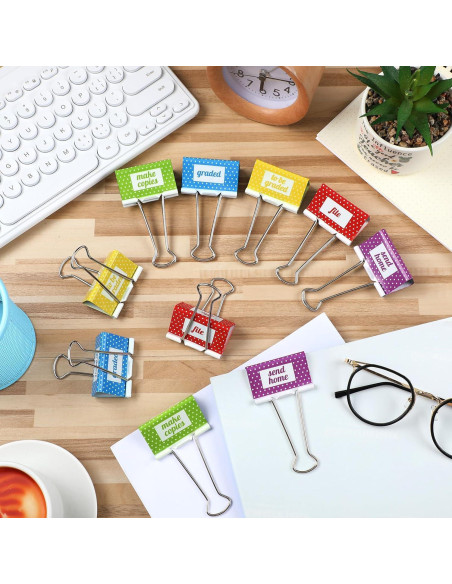 20 Clips de Carpeta Grandes Feifeiya 5.08 cm para Oficina