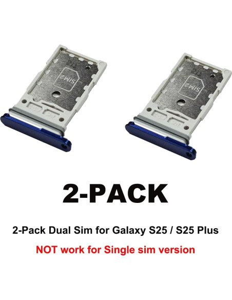 Bandeja Doble SIM para Galaxy S25/S25 Plus - 2 Pcs Azul Marino