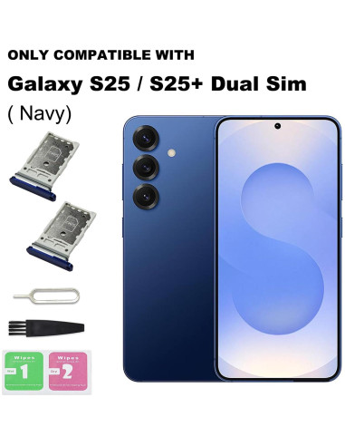 Bandeja Doble SIM para Galaxy S25/S25 Plus - 2 Pcs Azul Marino