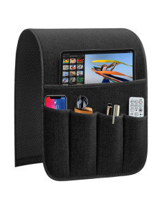 Organizador de Reposabrazos QingLemon 33cm Negro 5 Bolsillos