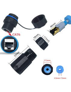 10 Conectores RJ45 a Prueba de Agua IP68 ANMBEST CAT5/6 2