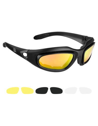 Gafas de Montar KEMIMOTO con 4 Lentes UV400 para Motocicleta