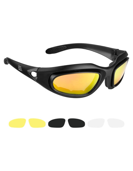 Gafas de Montar KEMIMOTO con 4 Lentes UV400 para Motocicleta