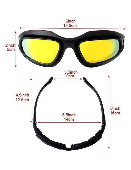 Gafas de Montar KEMIMOTO con 4 Lentes UV400 para Motocicleta