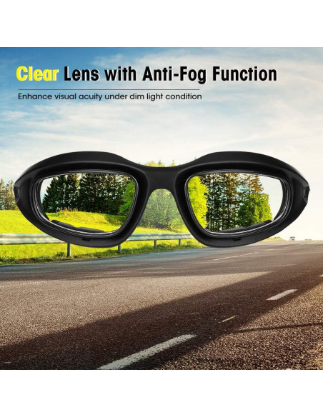 Gafas de Montar KEMIMOTO con 4 Lentes UV400 para Motocicleta