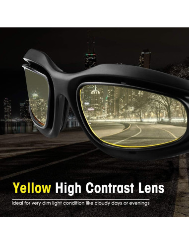 Gafas de Montar KEMIMOTO con 4 Lentes UV400 para Motocicleta