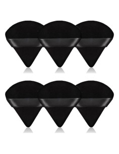 6 Esponjas de Maquillaje TULOBI Triángulo Negro Suave