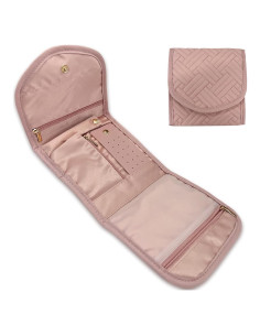 Organizador de Joyería de Viaje Tienyuu Rosa Suave Compacto