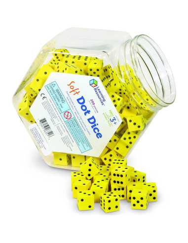 Cubeta de Dados de Puntos Suaves Learning Resources 200 Piezas
