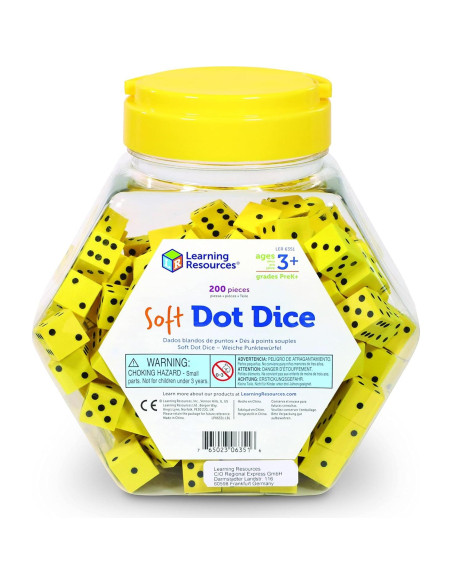 Cubeta de Dados de Puntos Suaves Learning Resources 200 Piezas