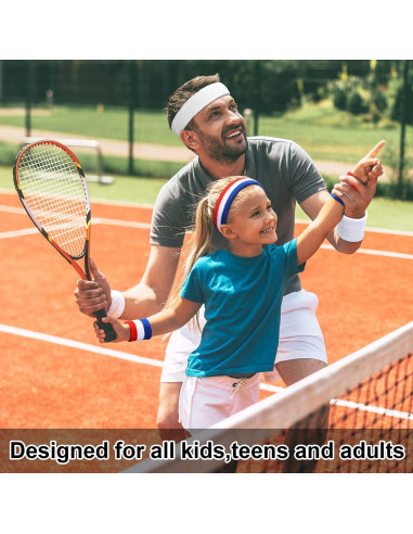 Conjunto Diadema y Muñequera Favofit Rojo/Blanco/Azul