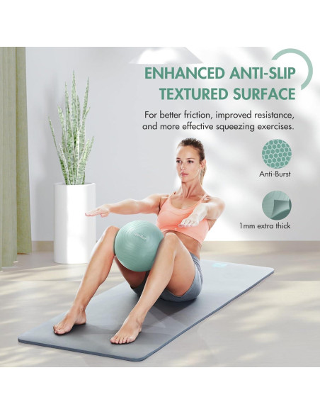 Pelota de Pilates Qavlbor 22.86 cm Verde para Yoga y Ejercicio