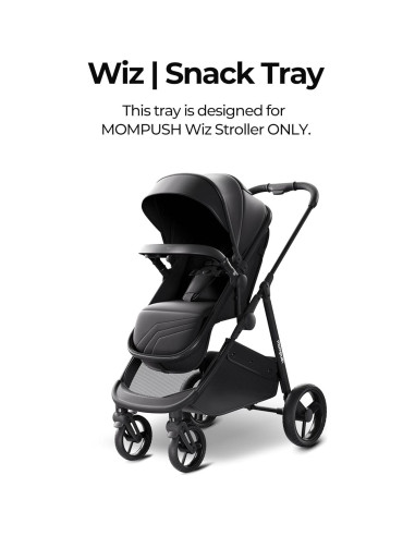 Bandeja de Snack Mompush Wiz con Soporte para Taza - Fácil Limpieza