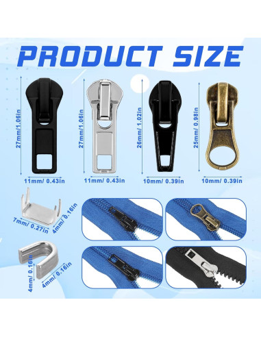 Kit de Reparación de Cremalleras Hpmjz 24 Pcs Universal