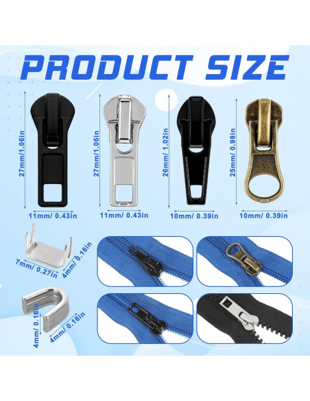 Kit de Reparación de Cremalleras Hpmjz 24 Pcs Universal