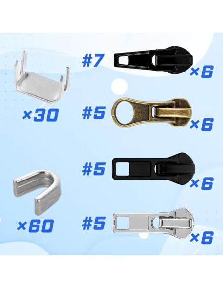 Kit de Reparación de Cremalleras Hpmjz 24 Pcs Universal