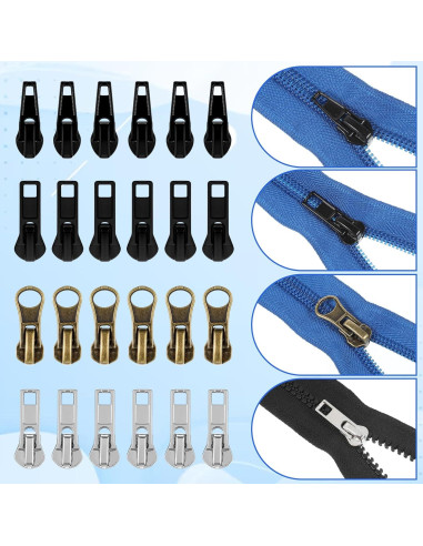 Kit de Reparación de Cremalleras Hpmjz 24 Pcs Universal