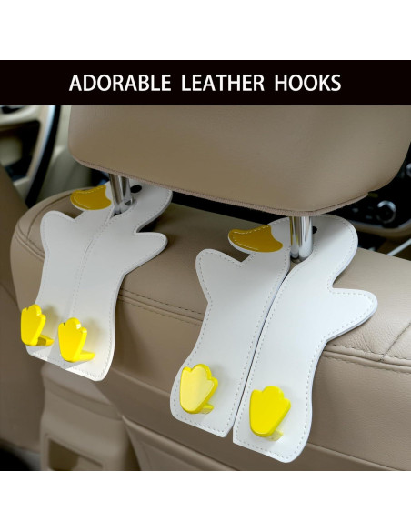 Ganchos de respaldo de asiento DUNGGLE - Cuero premium, 2 unidades Ganchos de respaldo de asiento DUNGGLE - Cuero premium, 2 unidades