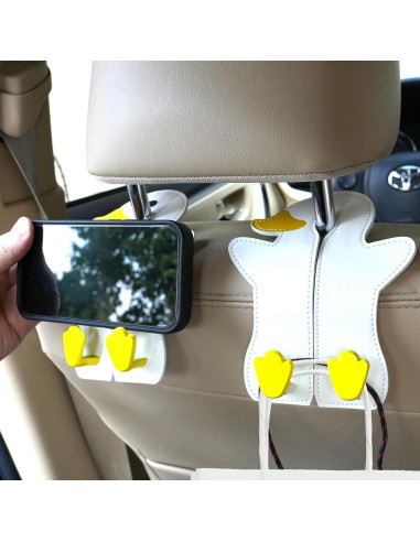 Ganchos de respaldo de asiento DUNGGLE - Cuero premium, 2 unidades