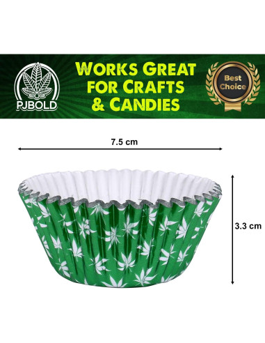 Forros de Cupcake Desechables PJ Bold Verde 100 Unidades