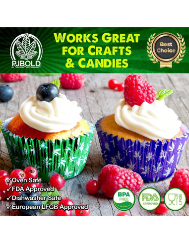 Forros de Cupcake Desechables PJ Bold Verde 100 Unidades