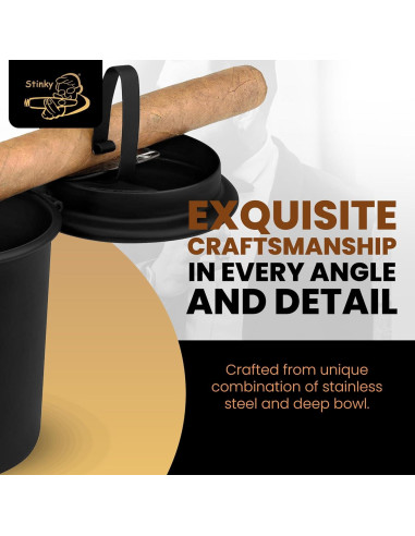Cenicero de Cigarro Stinky Negro Mate para Automóvil