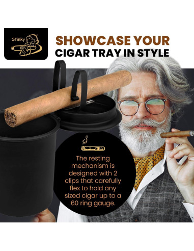 Cenicero de Cigarro Stinky Negro Mate para Automóvil