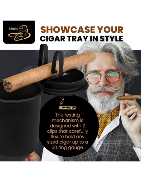 Cenicero de Cigarro Stinky Negro Mate para Automóvil
