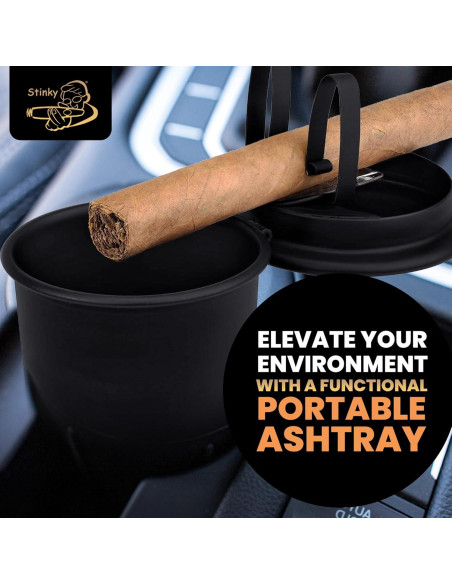 Cenicero de Cigarro Stinky Negro Mate para Automóvil