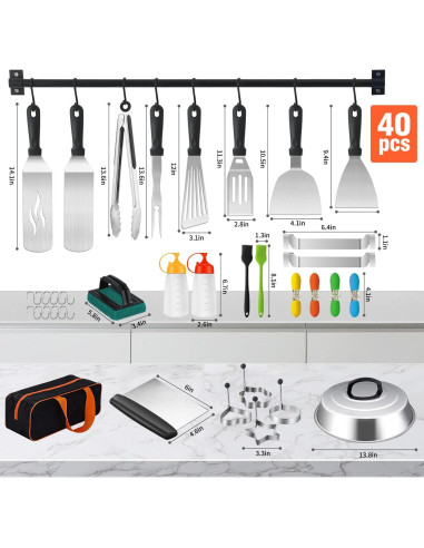 Kit de Accesorios para Plancha Aofmee 40 Piezas Acero Inoxidable