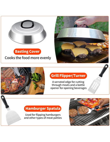 Kit de Accesorios para Plancha Aofmee 40 Piezas Acero Inoxidable