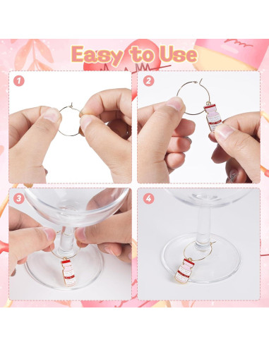 20 Marcadores de Copas de Vino Enfermera - Megitzuu