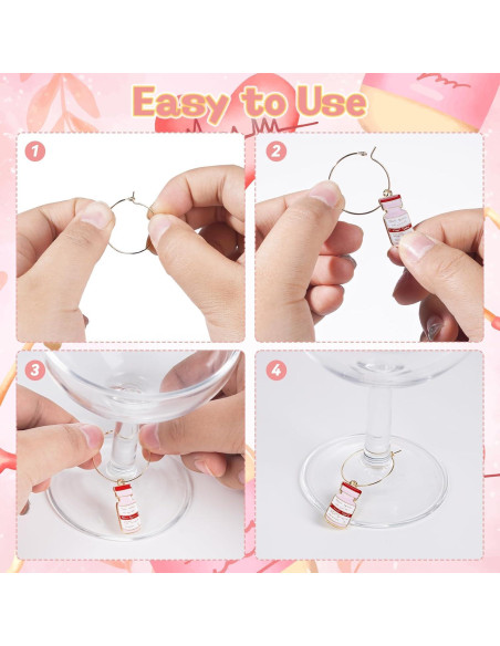 20 Marcadores de Copas de Vino Enfermera - Megitzuu