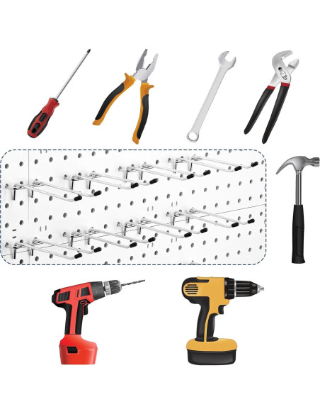 16 Ganchos Dobles para Tablero de Clavos JOUTYFOR 10.16 cm