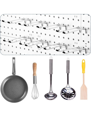 16 Ganchos Dobles para Tablero de Clavos JOUTYFOR 10.16 cm