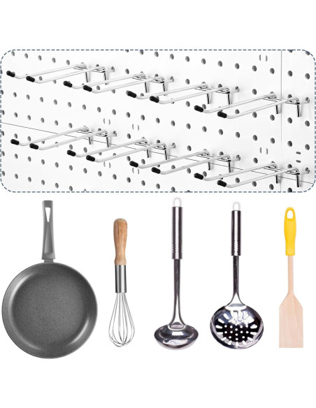 16 Ganchos Dobles para Tablero de Clavos JOUTYFOR 10.16 cm