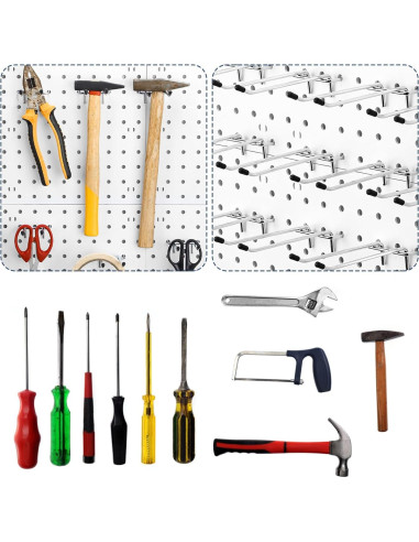 16 Ganchos Dobles para Tablero de Clavos JOUTYFOR 10.16 cm